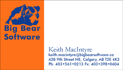 Big Bear Software Business Card